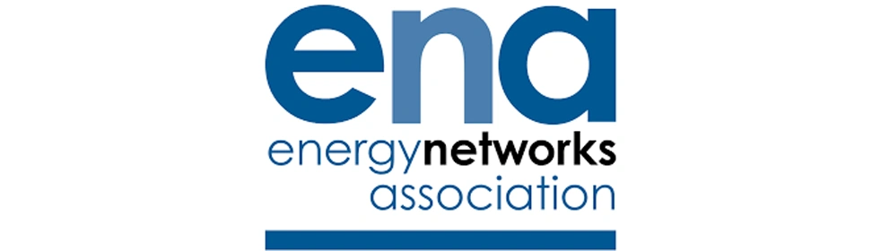 The ENA logo in different shades of blue.